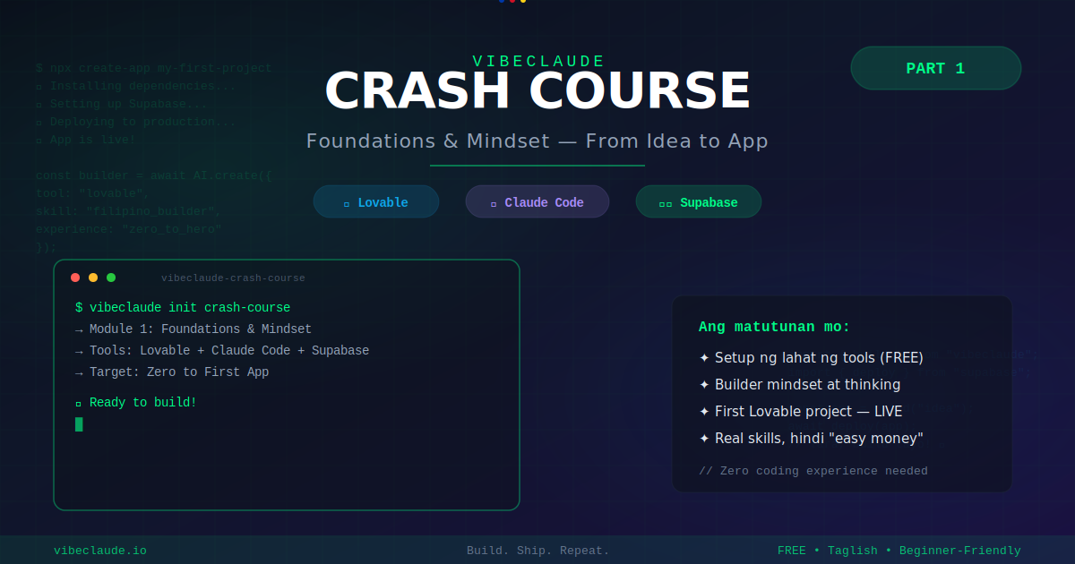 VibeClaude Crash Course PART 1